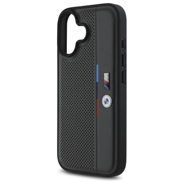 Funda BMW iPhone 16 6.1" antracita/antracita durocase M Perforado Tricolor Detalle Línea