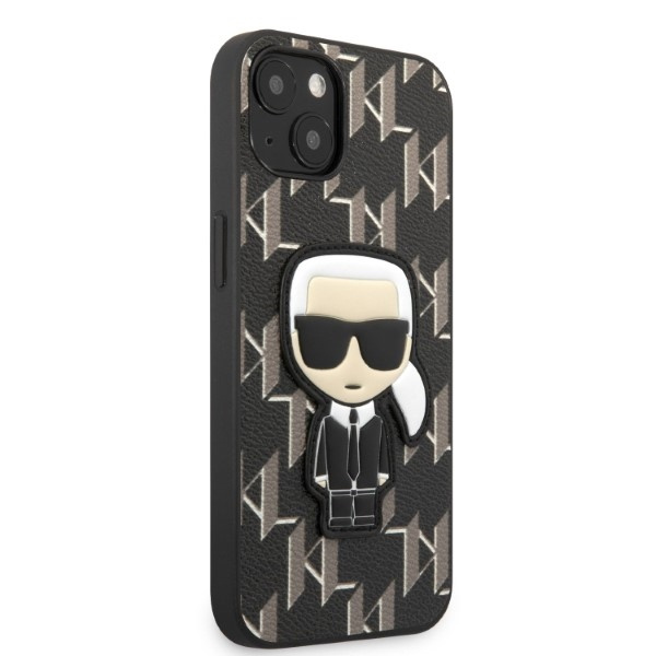 Obal Karl Lagerfeld Klhcp13mpmnikbk iPhone 13 6,1" Hardcase Black/black Monogram Ikonik Patch Case