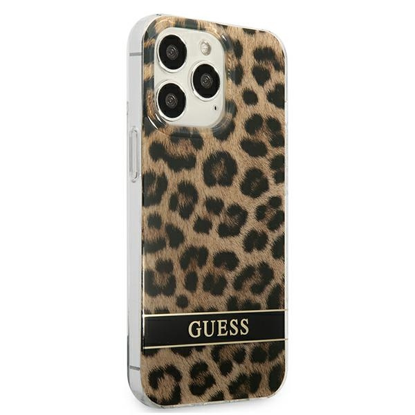 Hülle GUESS Apple iPhone 13 13 Pro Leopard Braun Hartcase