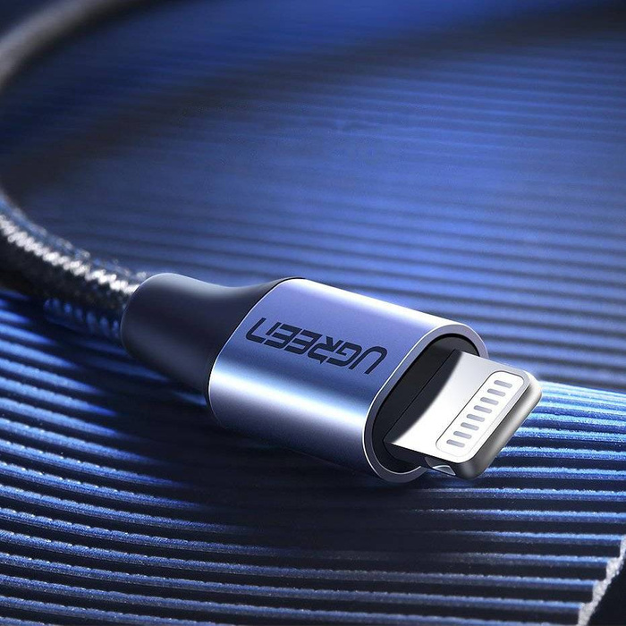 Ugreen kabel Kabel USB typu C - Lightning MFI 1 m 3 A 36 W stříbrný (70523)