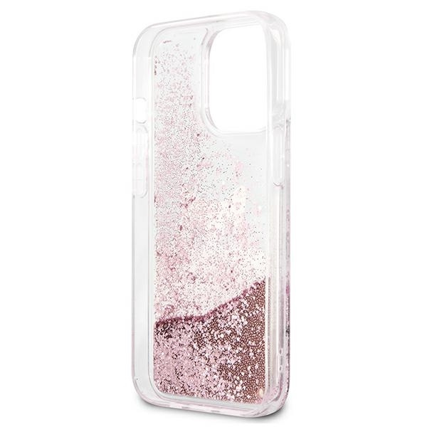 Telefontok KARL LAGERFELD Apple iPhone 13 Pro Max Peek A Boo Liquid Glitter Pink kemény tok
