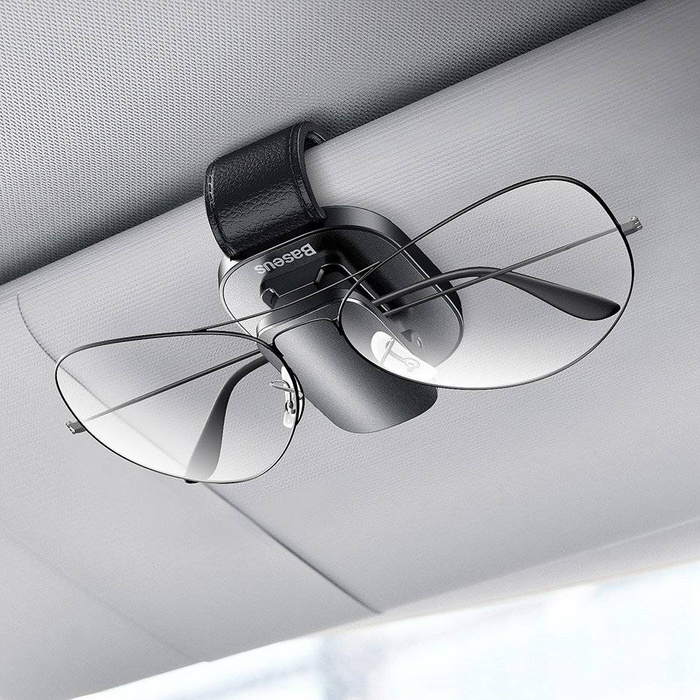 Baseus clip supporto auto per occhiali per occhiali argento (ACYJN-B0S)