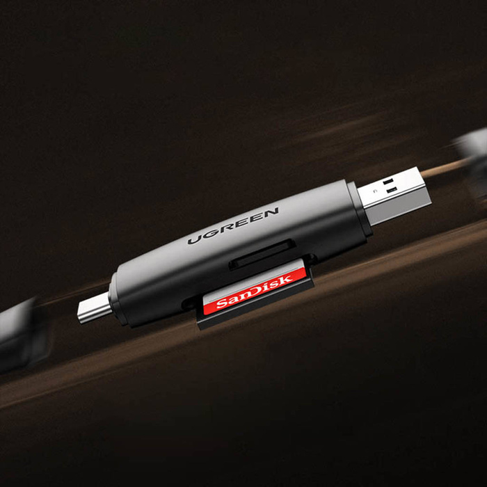 Adattatore Ugreen di schede SD / micro SD (USB-A / USB-C) nero (CM304)