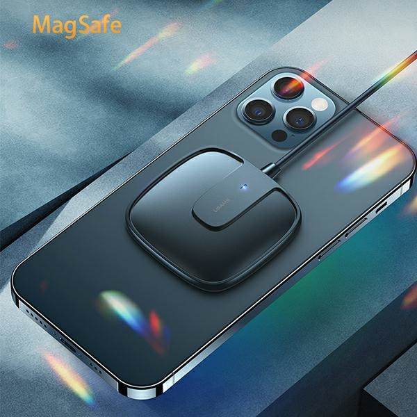 Nabíječka Indukční USAMS Apple iPhone 12 Magnetic W1 15W Extra tenký US-CD159 CD159DZ01 černý