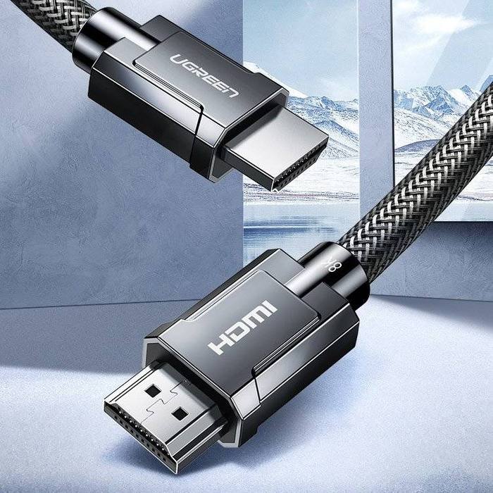 Ugreen kabel Kabel HDMI 2.1 8K 60 Hz / 4K 120 Hz 3D 48 Gbps HDR VRR QMS ALLM eARC QFT 2 m šedý (HD135 70321)