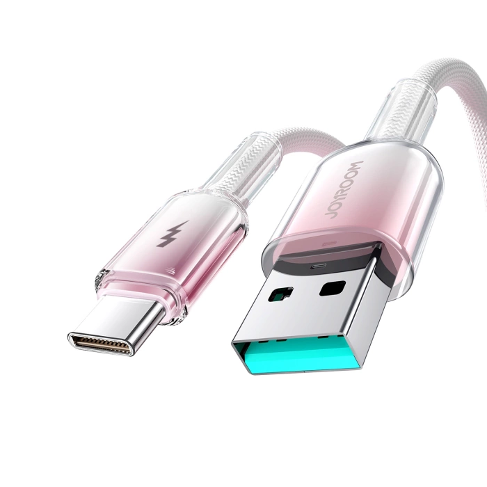 Joyroom S-A42 Crystal-Clear Series 3A USB-A - USB-C cable 1.2m - white