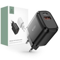 TECH-PROTECT C20W 2-PORT NETZWERK-LADEGERÄT PD20W/QC3.0 SCHWARZ