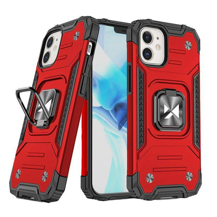 Coque Wozinsky Ring Armor pour iPhone 14 Plus coque blindée support magnétique anneau rouge