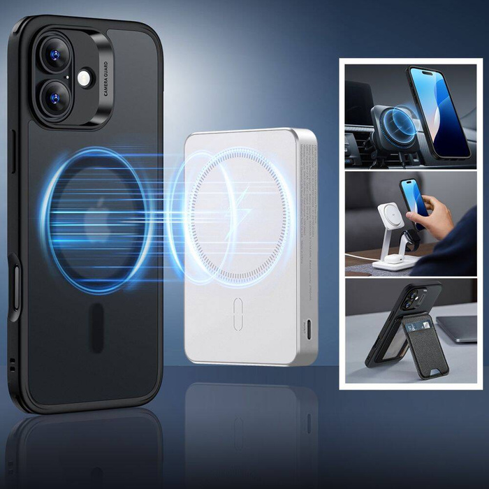 Etui ESR CLASSIC HYBRID HALOLOCK MAGSAFE & TEMPERED GLASS IPHONE 16 FROSTED BLACK