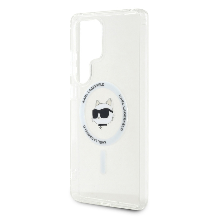 Etui Karl Lagerfeld Button Choupette      Head Printed Logo MagSafe do Samsung Galaxy S25 Ultra biały