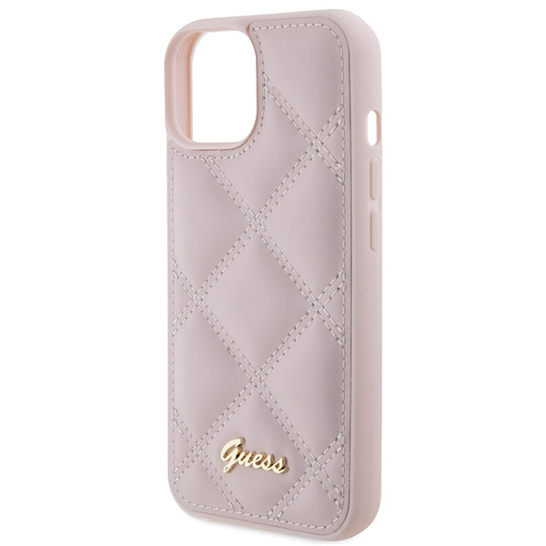 Etui Guess GUHCP15SPSQSQSP iPhone 15 6.1" różowy/pink hardcase Quilted Metal Logo Case