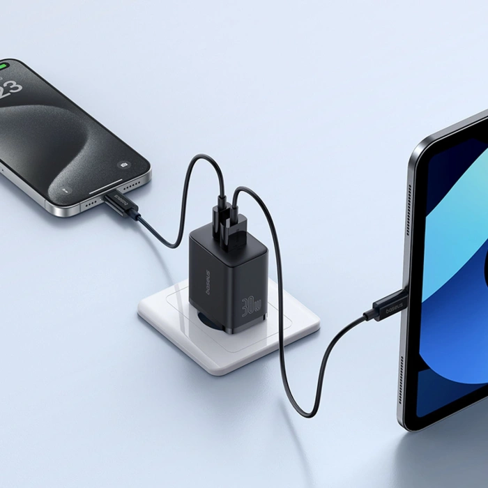 Ładowarka sieciowa Baseus Cube Pro 30W USB-C USB-A - czarna