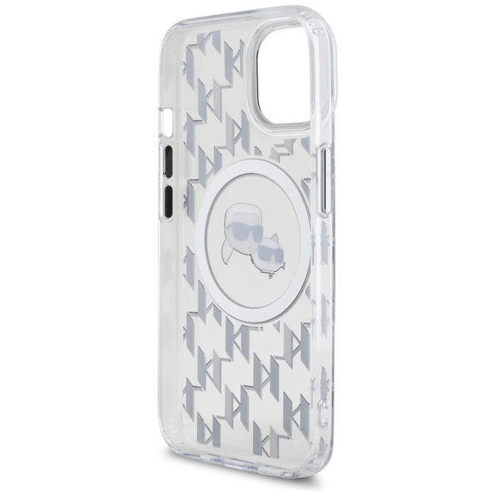 Karl Lagerfeld KLHMP15SHMCKMHT iPhone 15 6.1" przezroczysty/transparent IML Monogram Karl&Choupette Head MagSafe