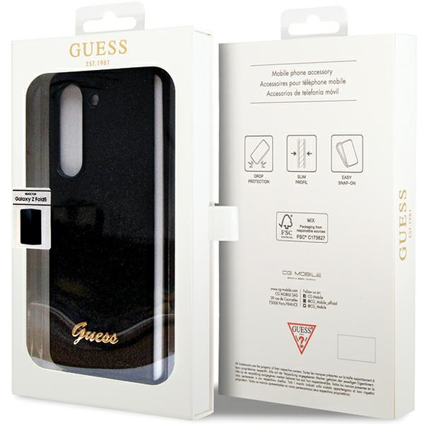 Coque Guess GUHCZFD5HGGSHK F946 Galaxy Z Fold 5 noir/noircase Glitter Script Case