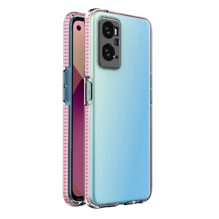 Spring Case obal Realme 9i, Oppo A36 / A76 / A96 silikonový kryt s rámečkem světle růžový