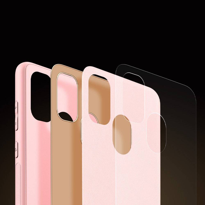 Dux Ducis Yolo elegant case made of soft TPU and PU leather for Samsung Galaxy M30s pink