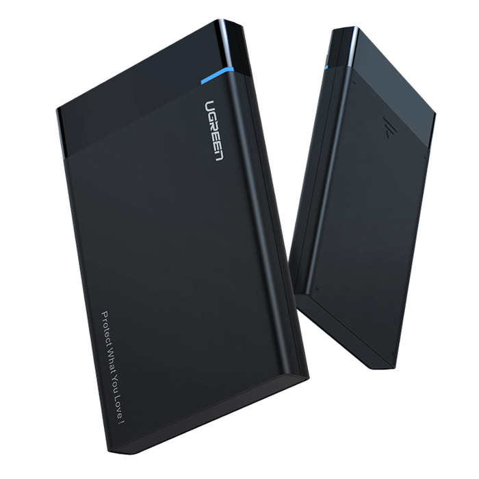 UGREEN US221 2.5" External HDD/SSD Enclosure, SATA 3.0, USB-C, 50cm (black)