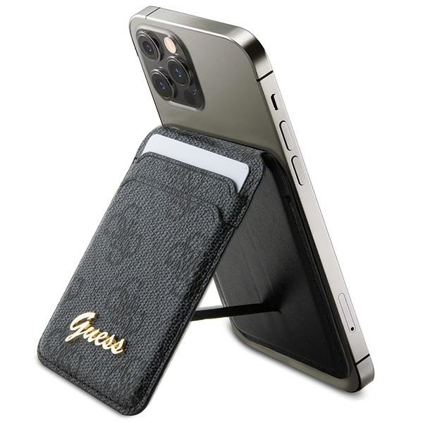 Guess Wallet Card Slot Stand GUWMSHG4SHK black/black MagSafe 4G Classic Logo
