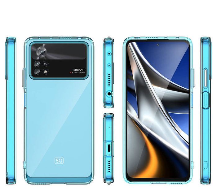 Custodia Outer Space per Xiaomi Poco X4 Pro 5G cover con cornice flessibile blu