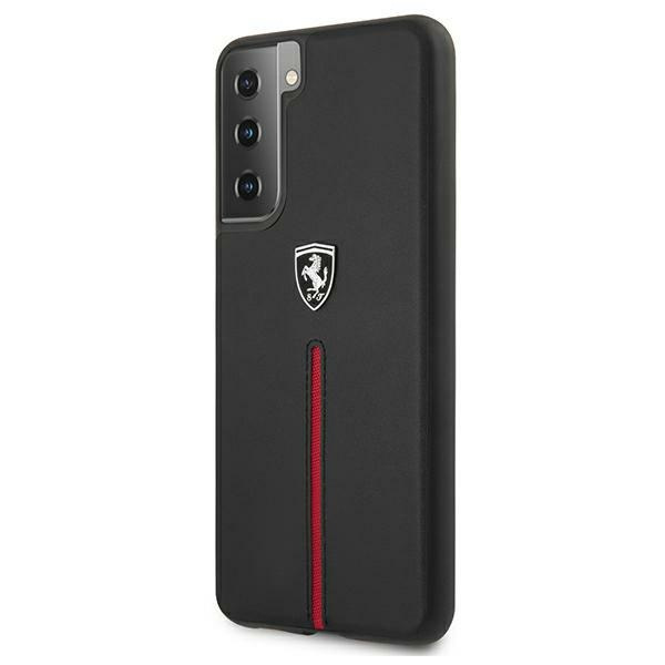 Case FERRARI Samsung Galaxy S21 G991 Off Track Leather Nylon Stripe FEOSIHCS21SBK Black Hardcase
