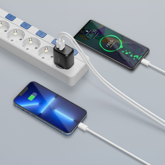 TECH-PROTECT C20W 2-PORT NETZWERK-LADEGERÄT PD20W/QC3.0 SCHWARZ