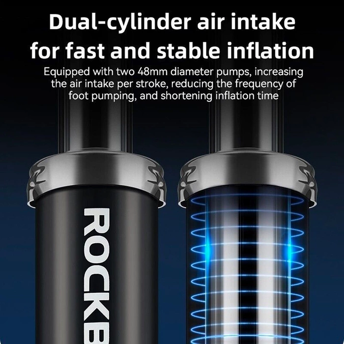 Pompa a pedale Rockbros 42430001001 con display - nera