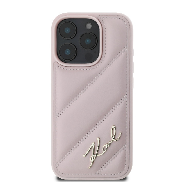 Etui Karl Lagerfeld iPhone 16 Pro 6.3" różowy/pink hardcase Quilted Signature