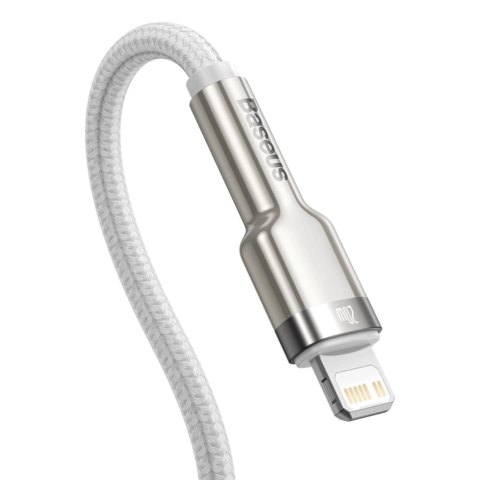 Baseus Cafule Series Metal Data USB-C / Lightning 20W PD-Kabel 1 m - Weiß