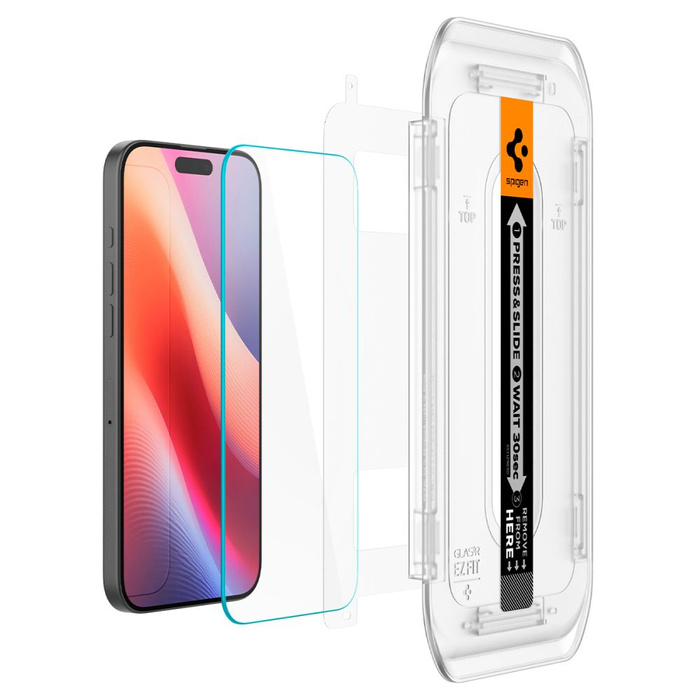 Verre trempé Spigen GLAS.TR "EZ FIT" IPhone 2-PACK 16 PRO CLEAR