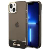 Hülle GUESS Apple iPhone 14 Plus Transluzent Schwarz Hartcase