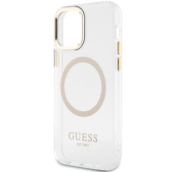 Guess GUHMP12MHTRMD iPhone 12/12 Pro 6.1" or/dorécase Metal Outline MagSafe