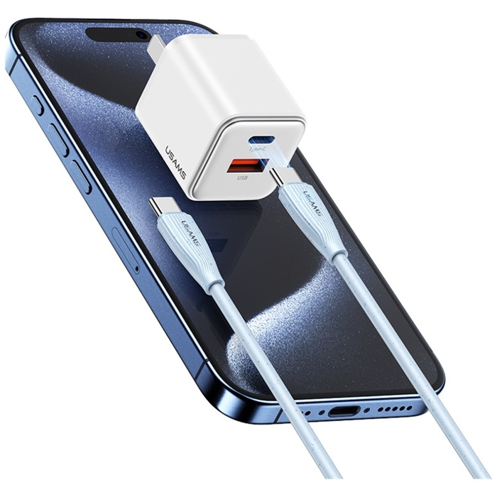 Kabel USAMS Green Series SJ716 60W USB-C do USB-C 1m biały