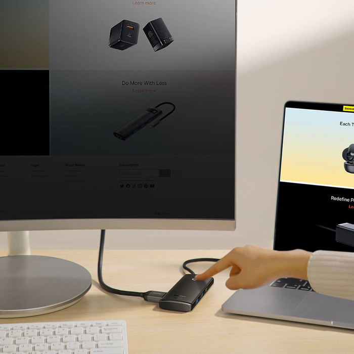 Baseus Dokovací stanice Lite Series 6-Port Type-C HUB (Type-C na HDMI+USB3.0*2+PD+SD/TF) černá