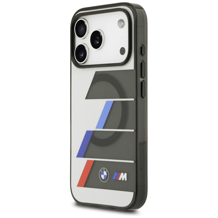 Etui BMW M IML Metal Buttons Tricolor    Lines MagSafe do iPhone 17 Pro antracyt