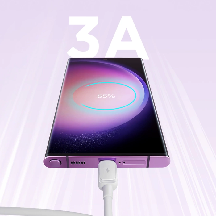 Joyroom Multi-Color Series A14 USB-A/USB-C 3A-Kabel 1,2 m – Weiß