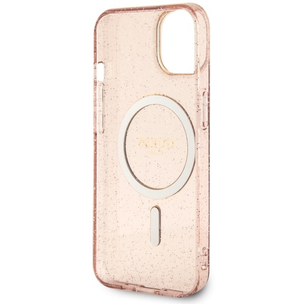 Coque Guess GUHMP14MHCMCGP iPhone 14 Plus 6.7" rose/pink hardcase Glitter Gold MagSafe Case
