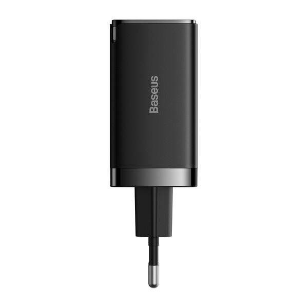GaN 2xUSB C 1xUSB 65W cargador rápido Baseus GaN5 Pro + USB C - Cable USB C 100W - negro