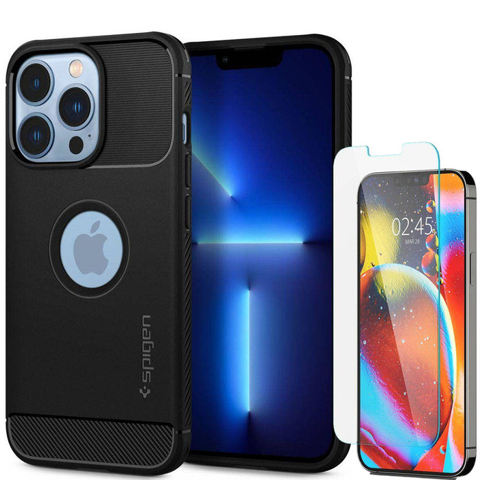 MATTE čierne Case Puzdro Spigen Rugged Armor Apple iPhone 13 Pro