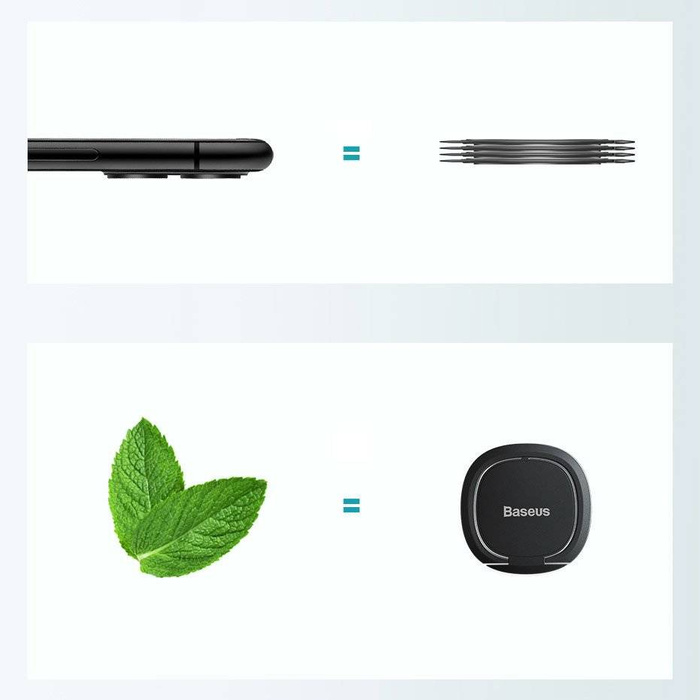 Support de téléphone porte-anneau auto-adhésif ultra-mince Baseus gris (SUYB-0A)