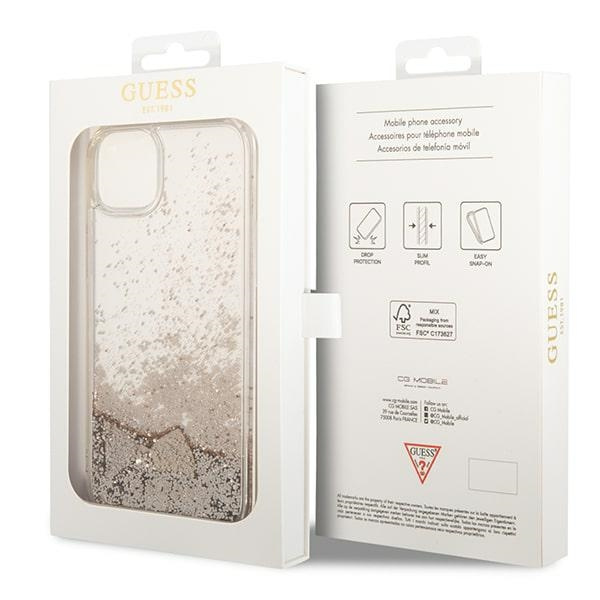 Guess GUOHCP14MGLHFLGO iPhone 14 Plus 6.7" gold/gold hardcase Glitter Charms