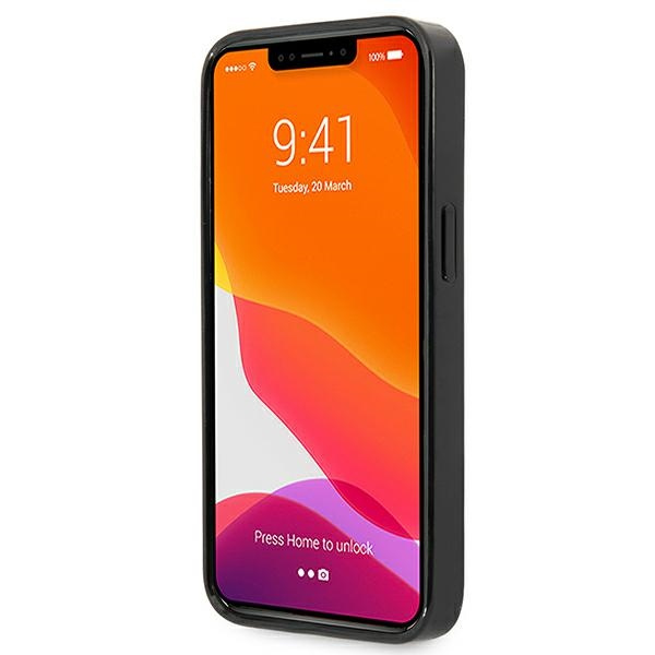 Hülle MERCEDES Apple iPhone 13 Pro Silber Sterne Muster Schwarz Hardcase