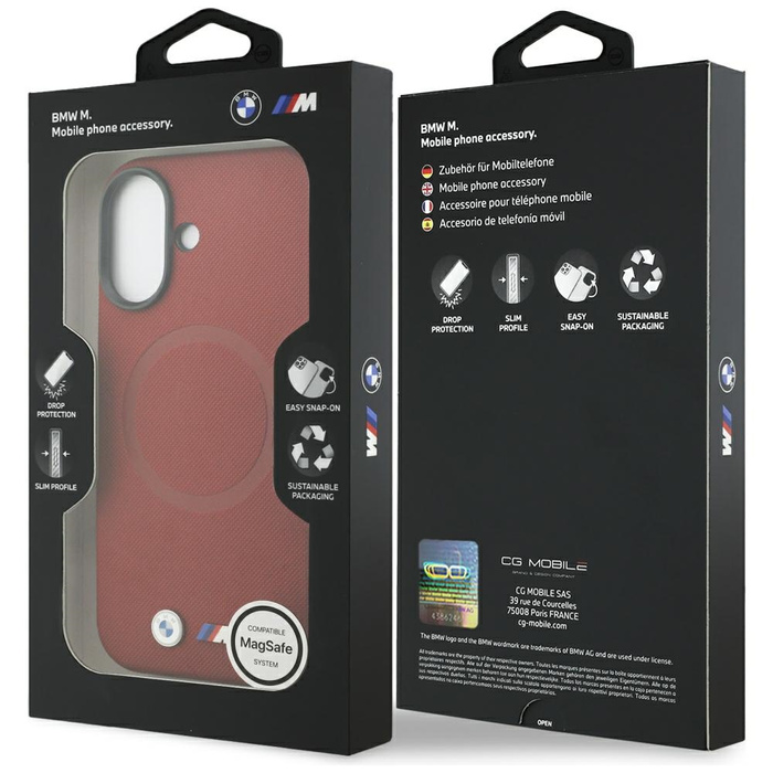 Etui BMW M FW Metal Logo MagSafe do      iPhone 17 czerwony
