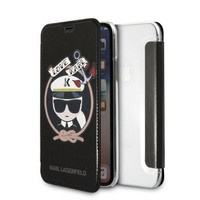 Cover Karl Lagerfeld iPhone X/xs Nero/Nero Librocase Signature Glitter Case