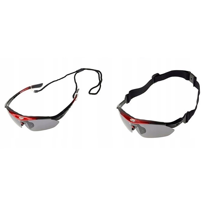 Rockbros 10001 polarizing cycling glasses - black and red