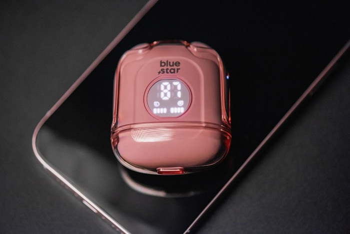 Słuchawki bezprzewodowe douszne Blue Star Transparency Fi22 TWS różowe 