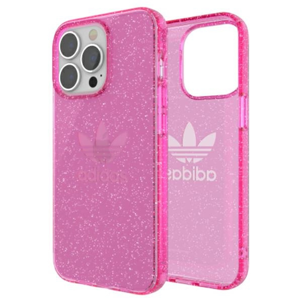 Adidas OR Protective iPhone 13 Pro / 13 6.1" Clear Case Glitter rosa/rosa 47121