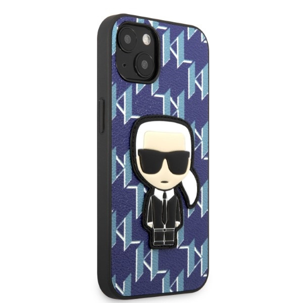 Case Karl Lagerfeld Klhcp13spmnikbl iPhone 13 Mini 5.4" Hardcase Blue/blue Monogram Ikonik Patch Case
