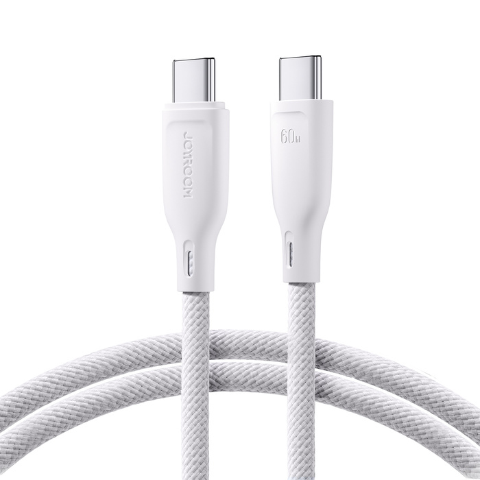 Joyroom Multi-Color Series SA34-CC3 Kabel USB-C / USB-C 60W rychlý přenos 1m – bílá