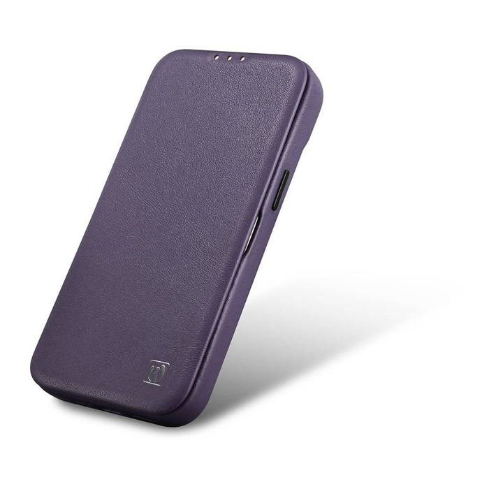iCarer CE Premium Leather Folio Case iPhone 14 Plus Flip Magnetic MagSafe Leather Case Dark Purple (WMI14220715-DP)