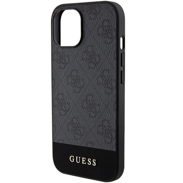 Etui Guess GUHCP15SG4GLGR iPhone 15 / 14 / 13 6.1" szary/grey hardcase 4G Stripe Collection Case